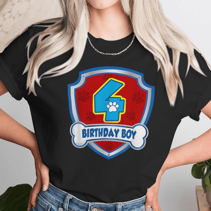 4Th Gifts Birthday 4 Years Old Patrol Dogs Lover Boys Kids Unisex T-Shirt Gifts for Her