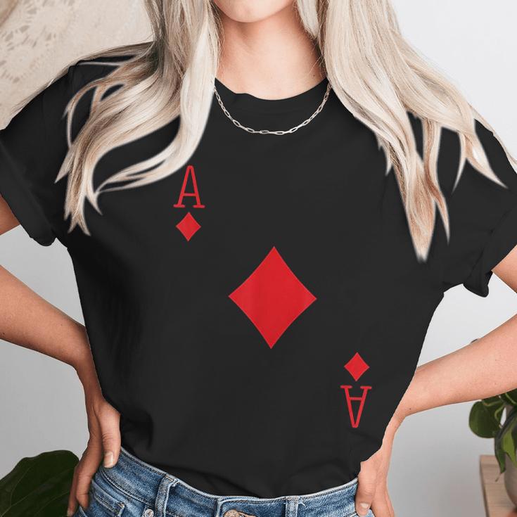 Ace Diamonds Poker Texas Hold Em Deck Cards Playing Costume Unisex T-Shirt Gifts for Her