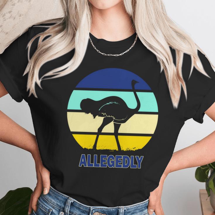 Allegedly Ostrich Retro Logo Unisex T-Shirt Gifts for Her