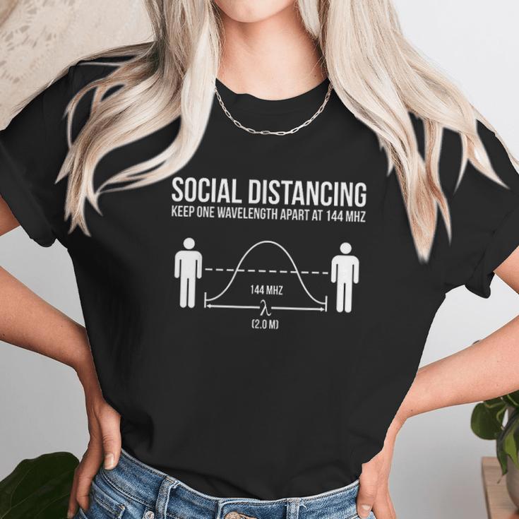 Amateur Radio Ham Funny Social Distancing Unisex T-Shirt Gifts for Her