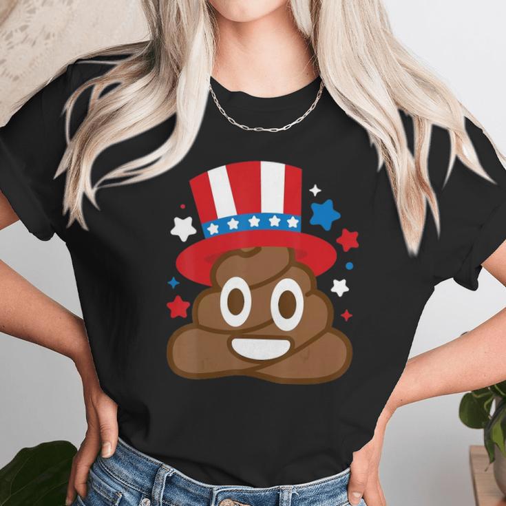 American Poop Emoji Funny 4Th Of July Independence Day Gift Unisex T-Shirt Gifts for Her