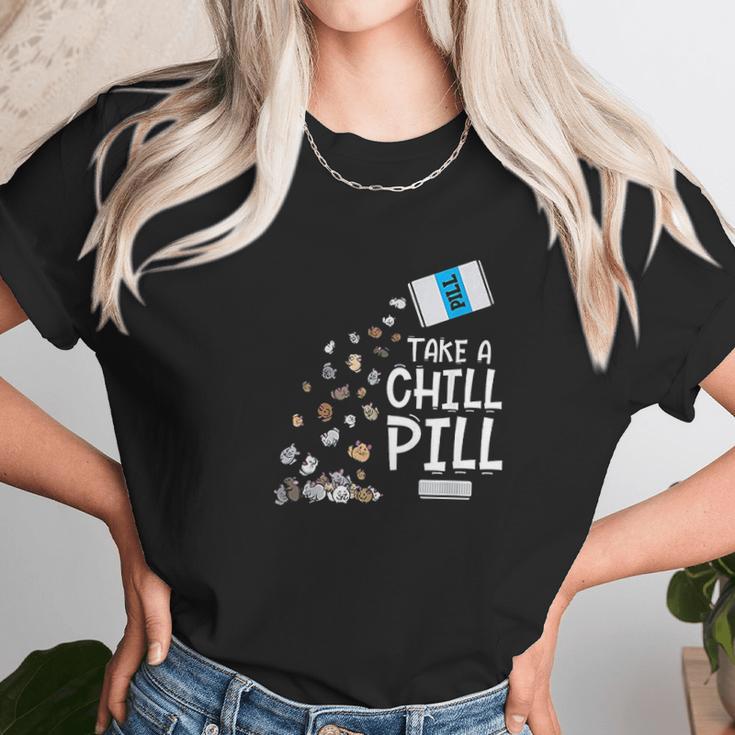 Animal Meme Gift Chill Pill Pun Chinchilla Unisex T-Shirt Gifts for Her