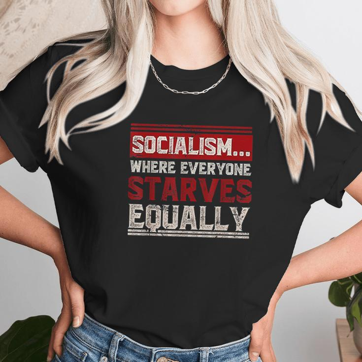 Anti Communist Libertarian Capitalist Gift Anti Socialism Unisex T-Shirt Gifts for Her