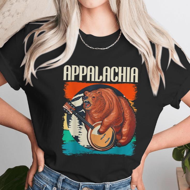 Appalachia Vintage Banjo Player Bluegrass Musician Graphic Design Printed Casual Daily Basic Unisex T-Shirt Gifts for Her