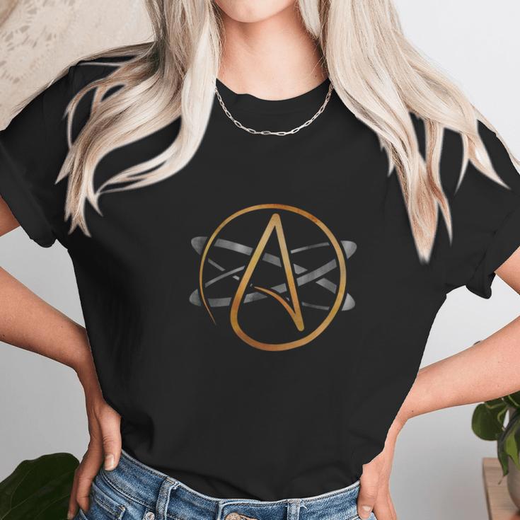 Atheist Logo Atheism Symbol Science Atom Agnostic T-Shirt Unisex T-Shirt Gifts for Her