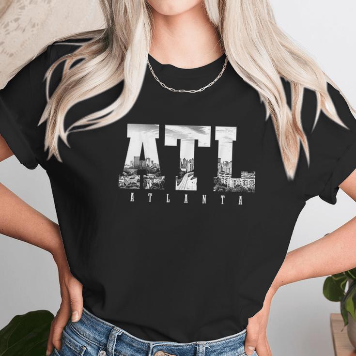 Atl Atlanta Skyline Pride Black And White Unisex T-Shirt Gifts for Her