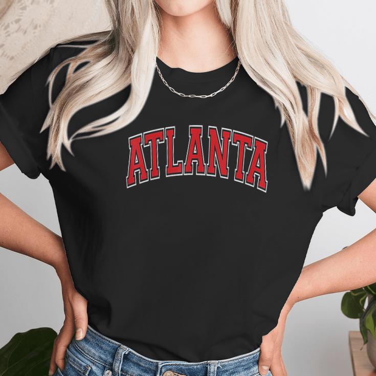 Atlanta Georgia Ga Varsity Style Red Text Unisex T-Shirt Gifts for Her