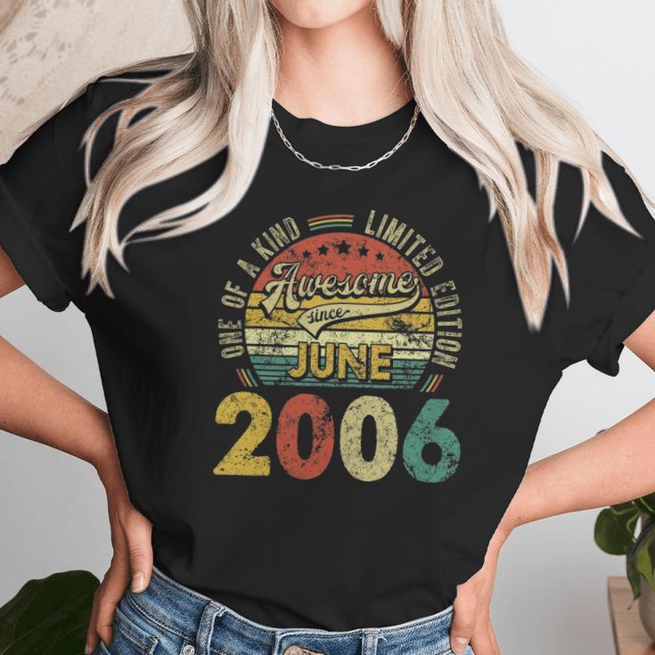 Awesome Since June 2006 15Th Bday Decorations 15 Years Old Unisex T-Shirt Gifts for Her