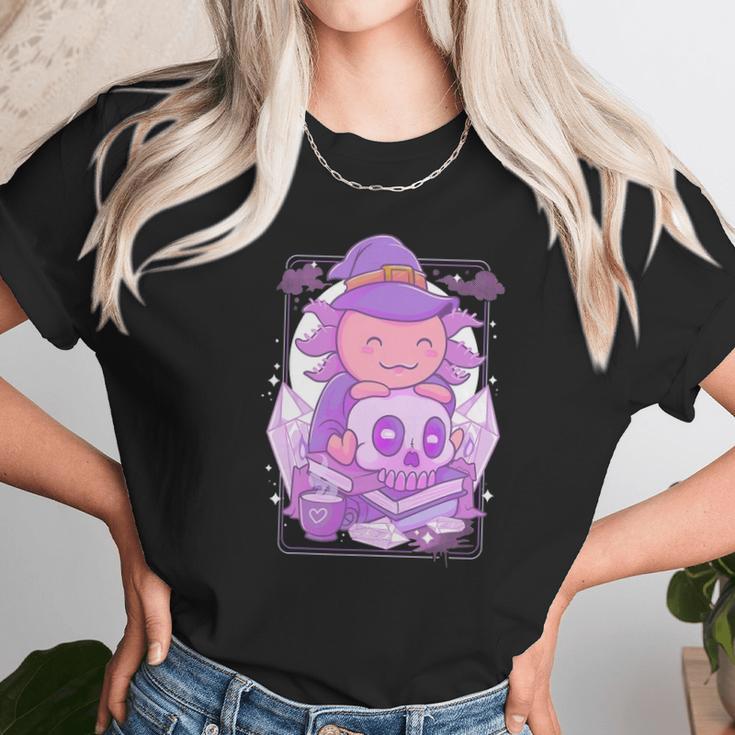 Axolotl Witch Halloween Witchcraft Cute Axolotl Pastel Goth Unisex T-Shirt Gifts for Her