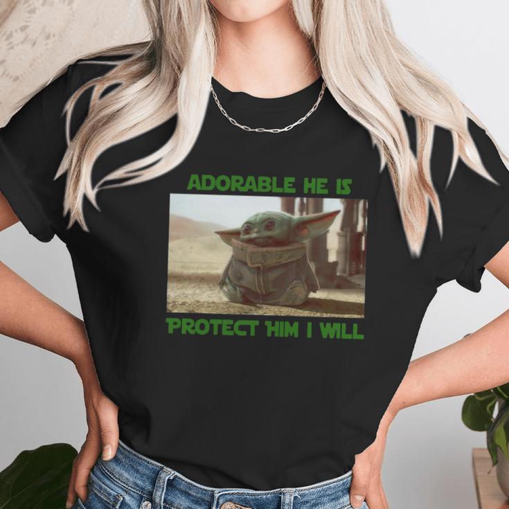 Baby Yoda Adorable He Is Protect Him I Will The Mandalorian Shirt Unisex T-Shirt Gifts for Her