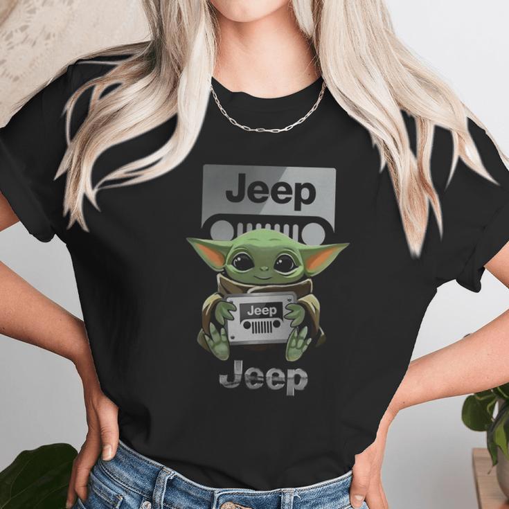 Baby Yoda Hug Jeep Unisex T-Shirt Gifts for Her