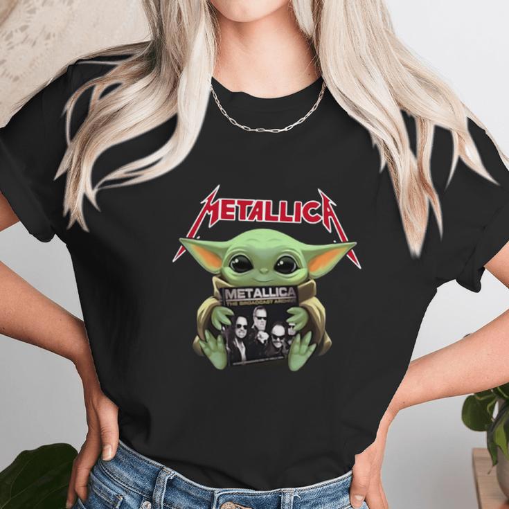 Baby Yoda Hug Metallica Unisex T-Shirt Gifts for Her