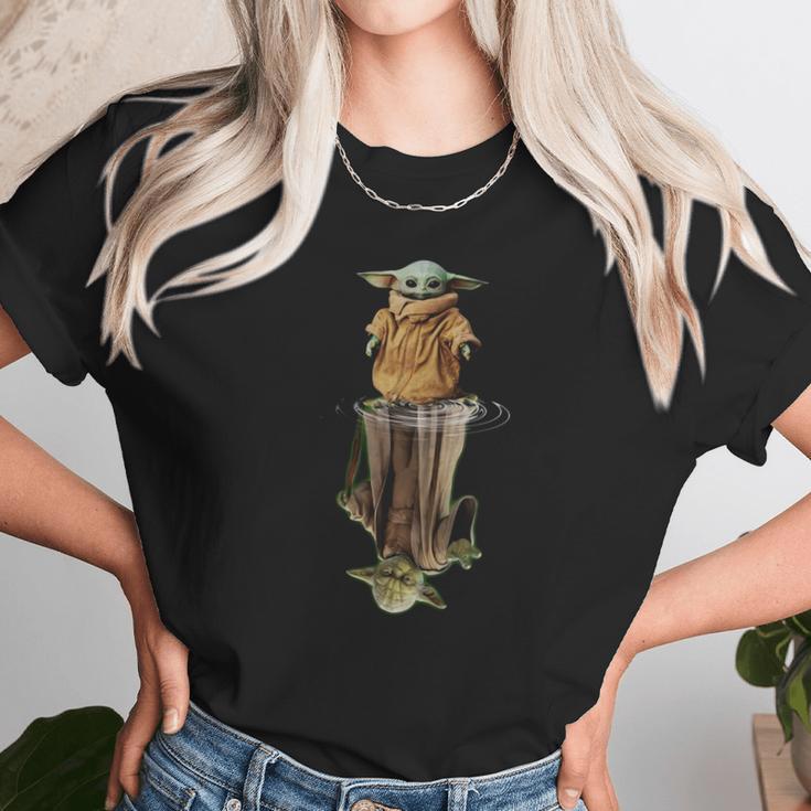 Baby Yoda And Master Yoda Water Reflection Shirt Unisex T-Shirt Gifts for Her