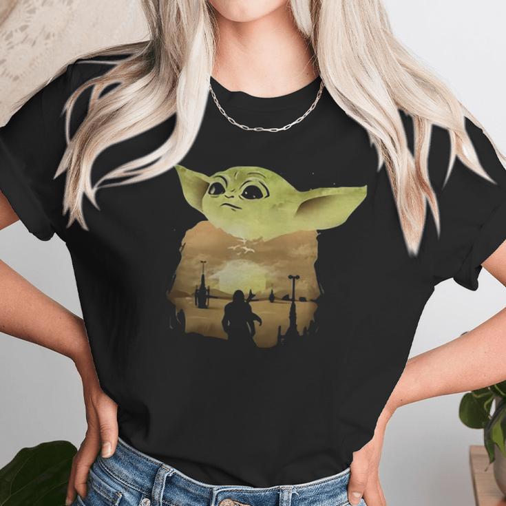 Baby Yoda Sunset Shirt Unisex T-Shirt Gifts for Her