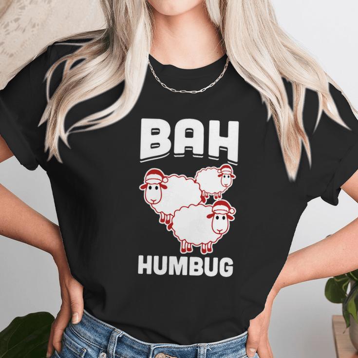 Bah Humbug Sheep Santa Hat T-Shirt Unisex T-Shirt Gifts for Her