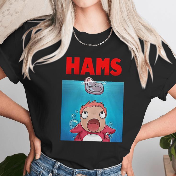 Bakugou Anime Ponyo On The Cliff Hams Parody Jaws Unisex T-Shirt Gifts for Her