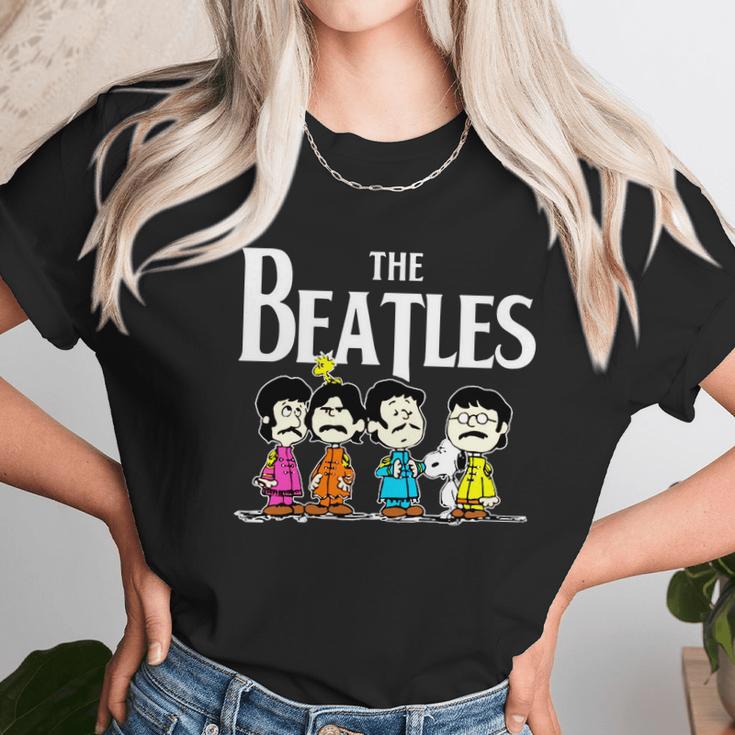 The Beatles And Snoopy Unisex T-Shirt Gifts for Her