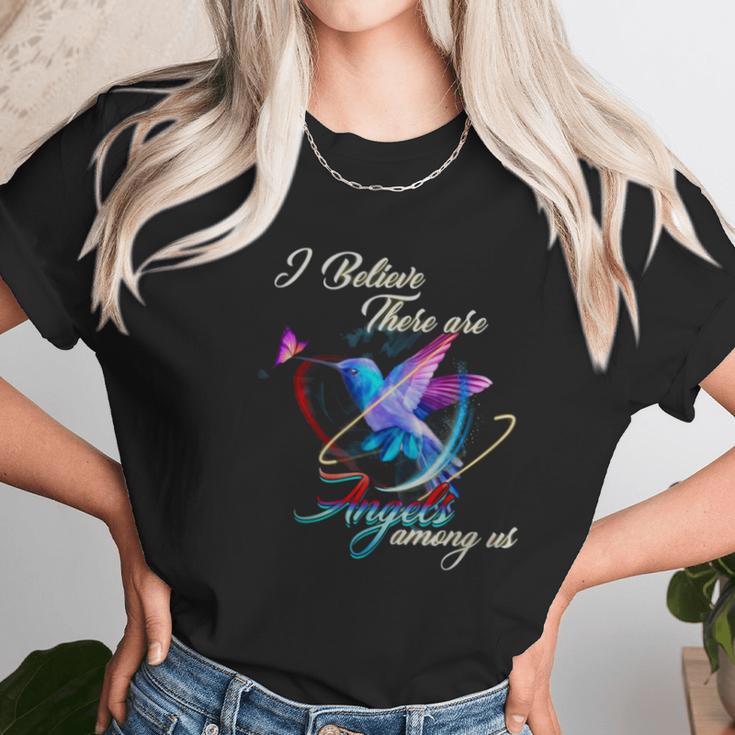 I Believe There Are Angels Among Us Hummingbird T-Shirt Unisex T-Shirt Gifts for Her