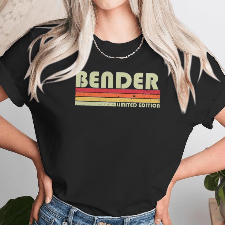 Bender Surname Funny Retro Vintage 80S 90S Birthday Reunion Unisex T-Shirt Gifts for Her