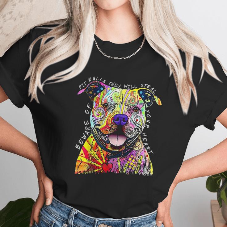 Beware Of Pit Bulls They Will Steal Your Heart Unisex T-Shirt Gifts for Her