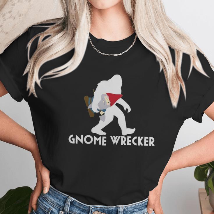 Bigfoot Gnome Wrecker Shirt Funny Cute Sasquatch Gift Unisex T-Shirt Gifts for Her