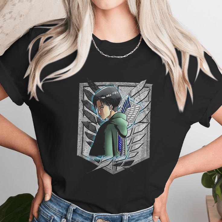 Black Haired Male Anime Character Eren Yeager Mikasa Ackerman Attack On Titan Unisex T-Shirt Gifts for Her