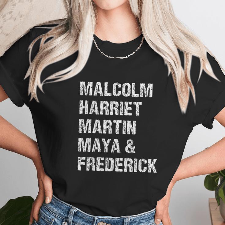 Black History Month Malcolm Harriet Martin Maya & Frederick Unisex T-Shirt Gifts for Her