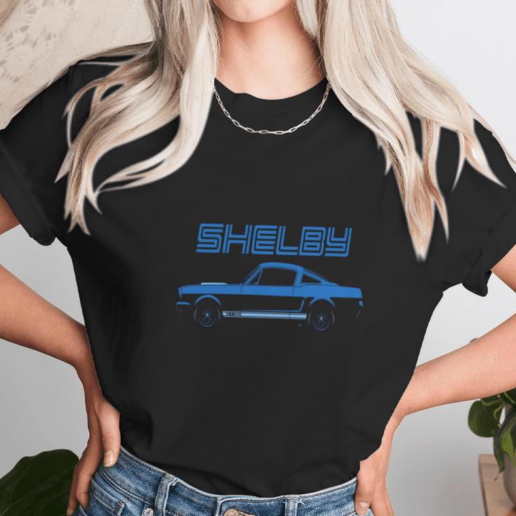 Blue 1966 Gt350 Shelby Mustang Unisex T-Shirt Gifts for Her