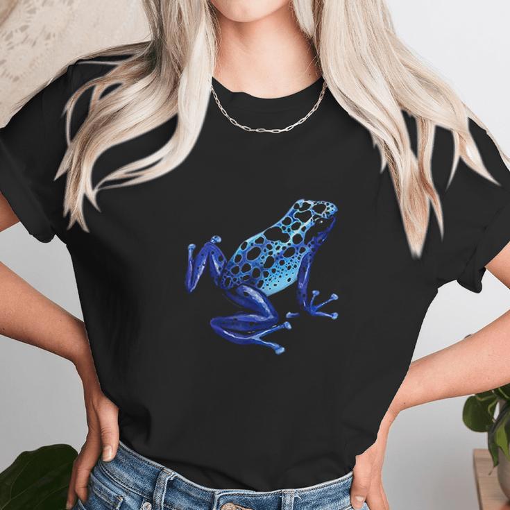 Blue Poison Dart Frog Colorful Design Nature Lover Unisex T-Shirt Gifts for Her