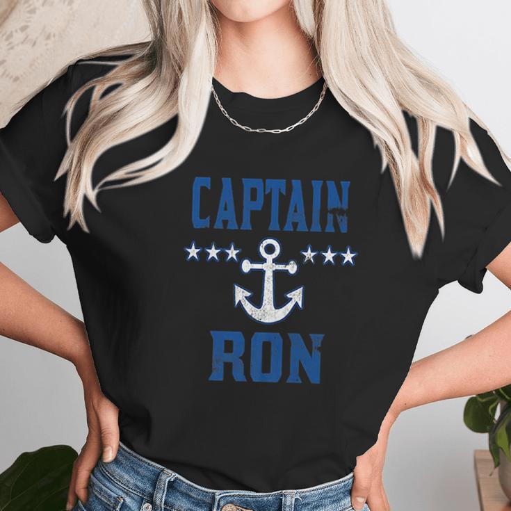 Boat Captain Ron Custom Family Cruise Or Boat Lovers Gift Unisex T-Shirt Gifts for Her