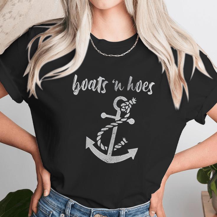 Boats N Hoes Funny Nautical Comedy Lake Ocean Unisex T-Shirt Gifts for Her