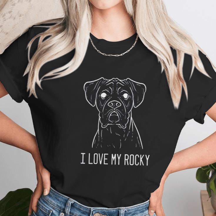 Boxer Dog Rocky Pet Owners Unisex T-Shirt Gifts for Her