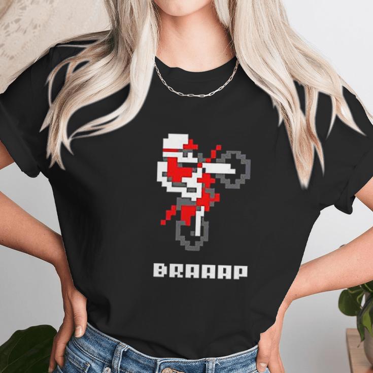 Braaap Dirt Bike Retro 8 Bit Video Game Gamer Full Unisex T-Shirt Gifts for Her