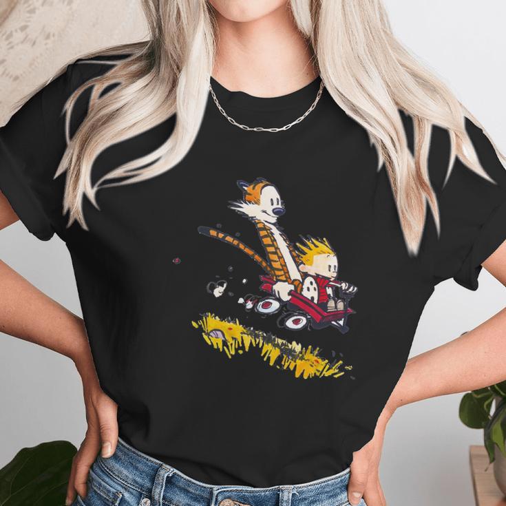 Calvin And Hobbes Racing Unisex T-Shirt Gifts for Her