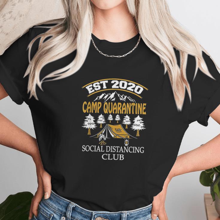 Camp Social Distancing Club Funny Camping Gift Unisex T-Shirt Gifts for Her