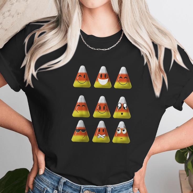 Candy Corn Emojis Halloween Cool Funny Emoticons Gift Unisex T-Shirt Gifts for Her