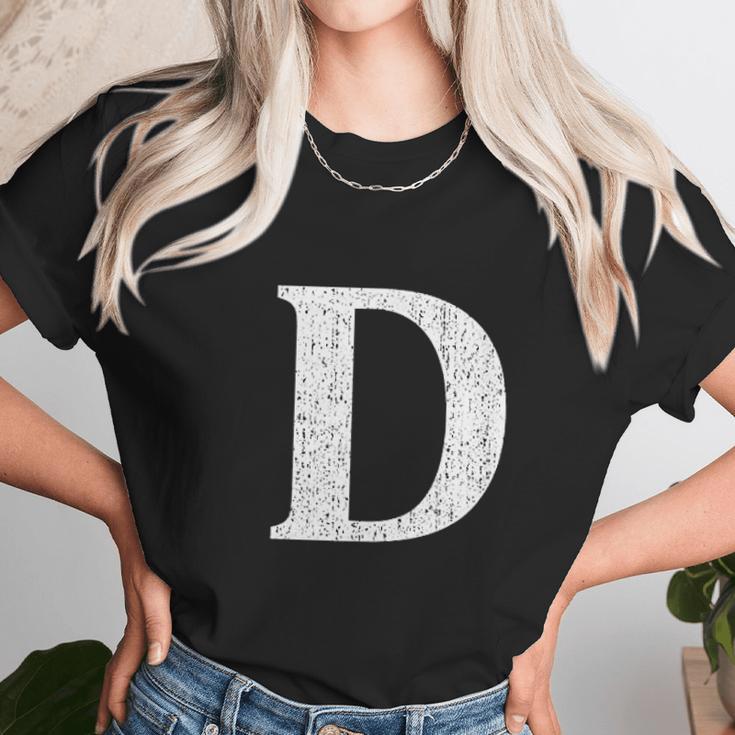 Capital Letter D Shirt Monogram Initial Unisex T-Shirt Gifts for Her