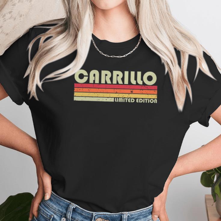 Carrillo Surname Funny Retro Vintage 80S Birthday Reunion Unisex T-Shirt Gifts for Her