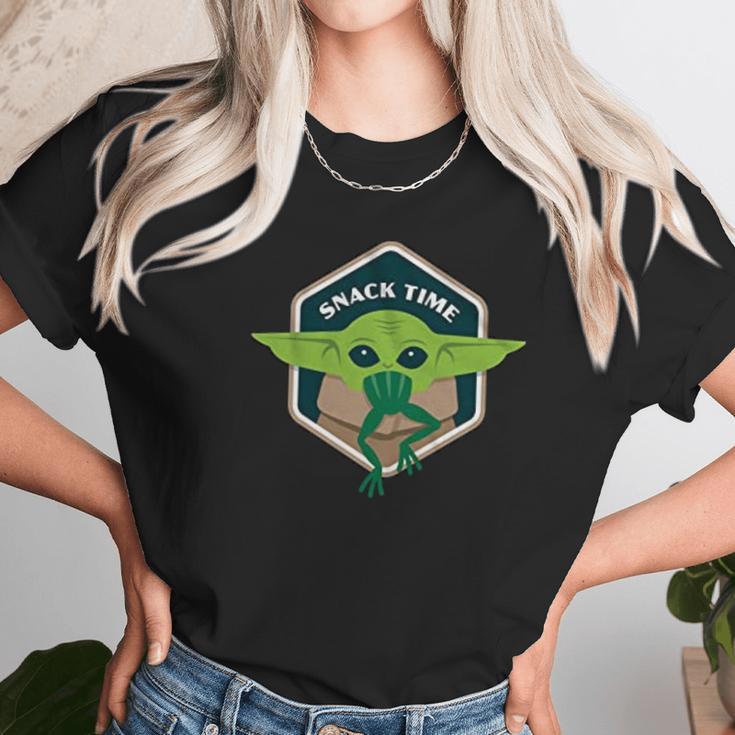 The Child Snack Time Baby Yoda Mandalorian Unisex T-Shirt Gifts for Her