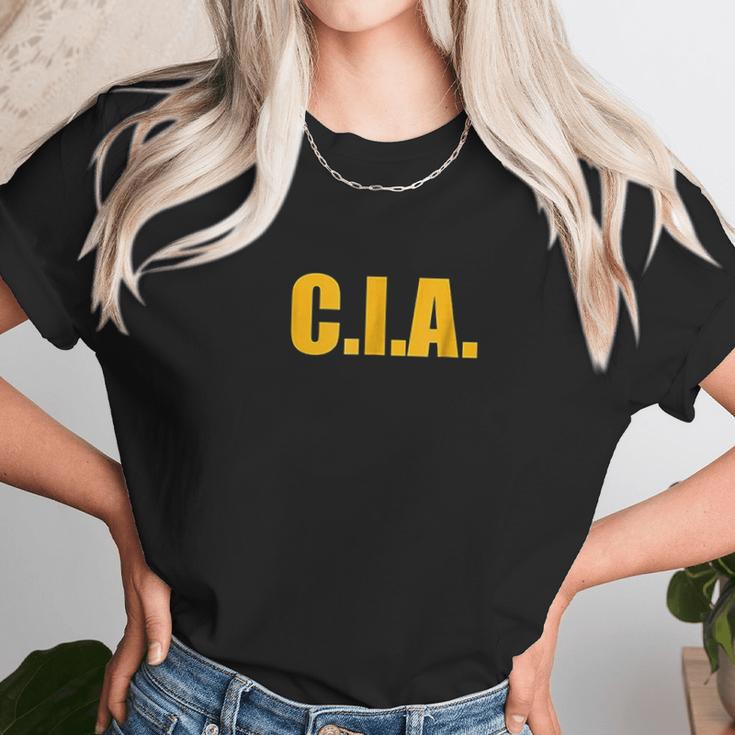 Cia Agent Funny Halloween Costume Navy Gold Unisex T-Shirt Gifts for Her