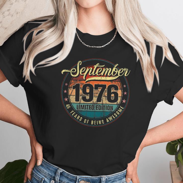 Classic 45 Years Old 45Th Birthday Born In September 1976 Ver2 Unisex T-Shirt Gifts for Her