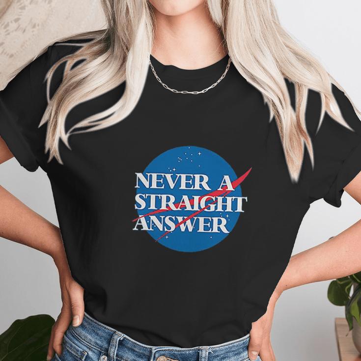 Clique Clothing Nasa Never A Straight Answer Unisex T-Shirt Gifts for Her