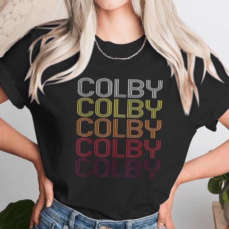 Colby Retro Wordmark Pattern Vintage Style Unisex T-Shirt Gifts for Her