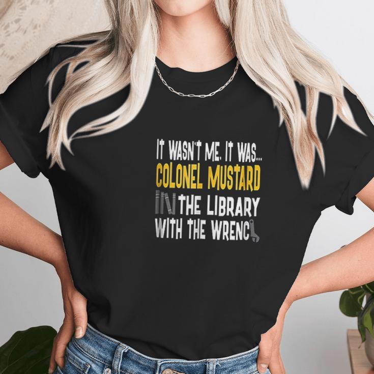 Colonel Mustard Library Wrench Unisex T-Shirt Gifts for Her