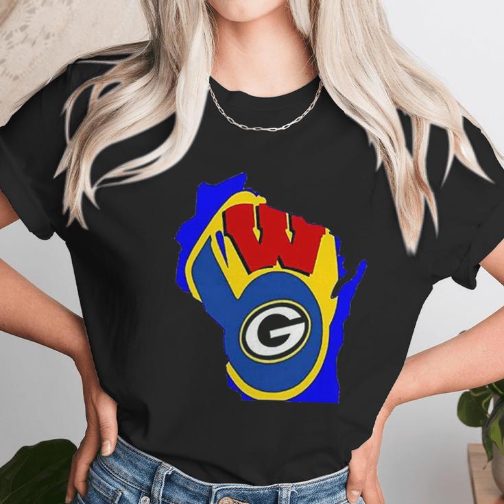 Cool Packers Brewers Badgers Unisex T-Shirt Gifts for Her