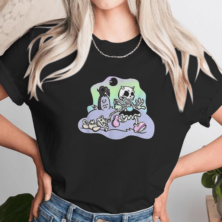 Creepy Skeleton Pastel Goth Soft Grunge Kawaii Clothing Girl Unisex T-Shirt Gifts for Her