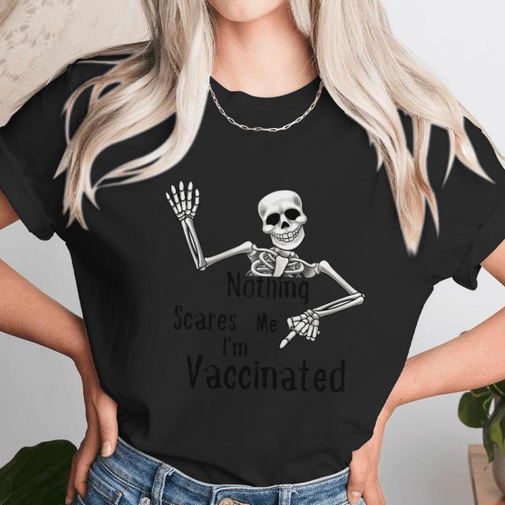 Cute Halloween Funny Halloween Day Halloween Skeleton Fully Vaccinated Hal Unisex T-Shirt Gifts for Her