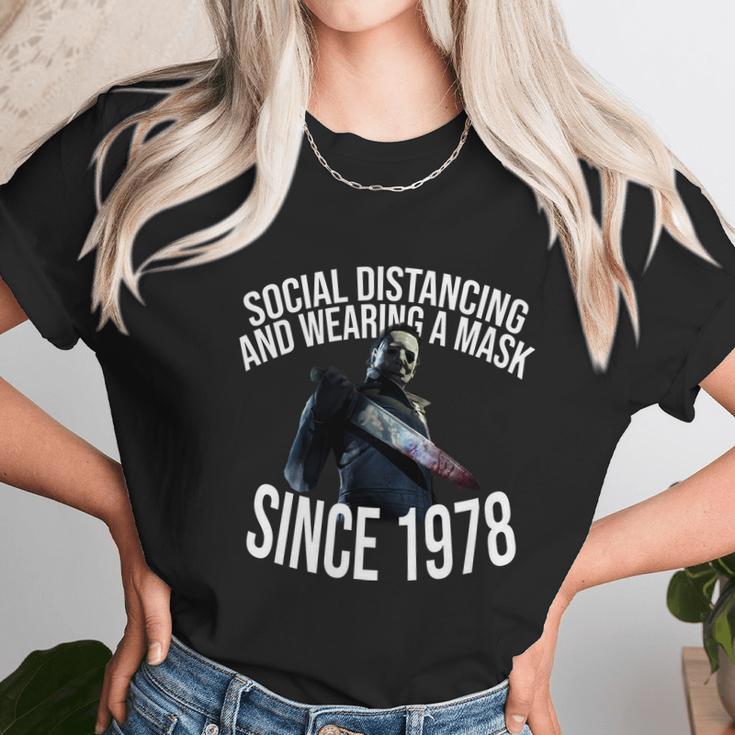 Cute Halloween Funny Halloween Day Social Distancing And Wearing A Mask Since Unisex T-Shirt Gifts for Her