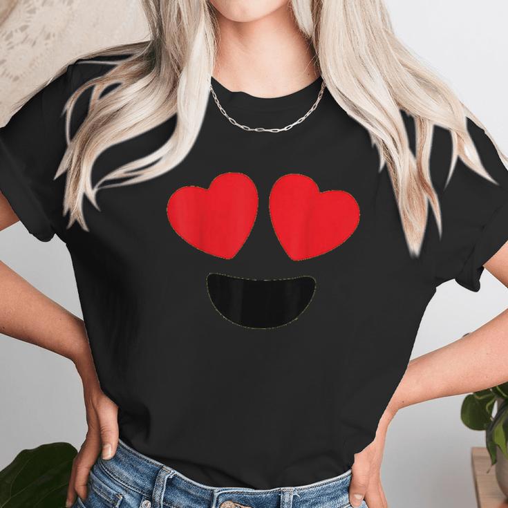 Cute Heart Eyes Emoji Face Halloween Costume Love Unisex T-Shirt Gifts for Her