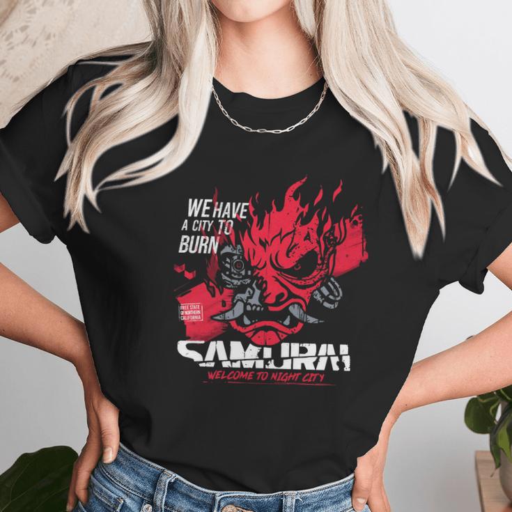 Cyberpunk Samurai Welcome To Night City Unisex T-Shirt Gifts for Her